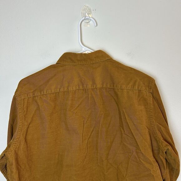 Uniqlo Corduroy Shirt Mens Small Gold Button Down Preppy Utility Chore Classic - Picture 8 of 12